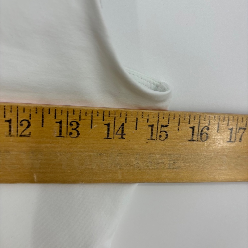 And Now This Womens Medium Tank Bodysuit V-Neck White Double Layer Knit Fabric - Picture 9 of 10